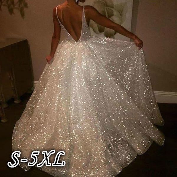 Dreilagiges Hochzeits-Abendkleid in Reinweiß mit V-Ausschnitt