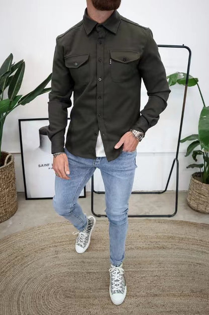 Herren Jugend Freizeithemd Brushed