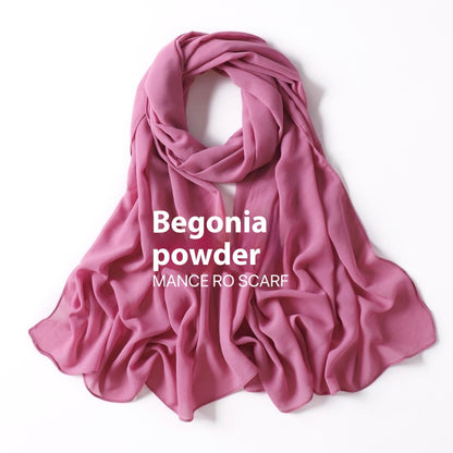 Reine Farbe Perle Chiffon Schal Kopftuch Schleier Chiffon Schal