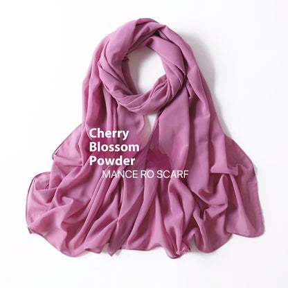 Reine Farbe Perle Chiffon Schal Kopftuch Schleier Chiffon Schal