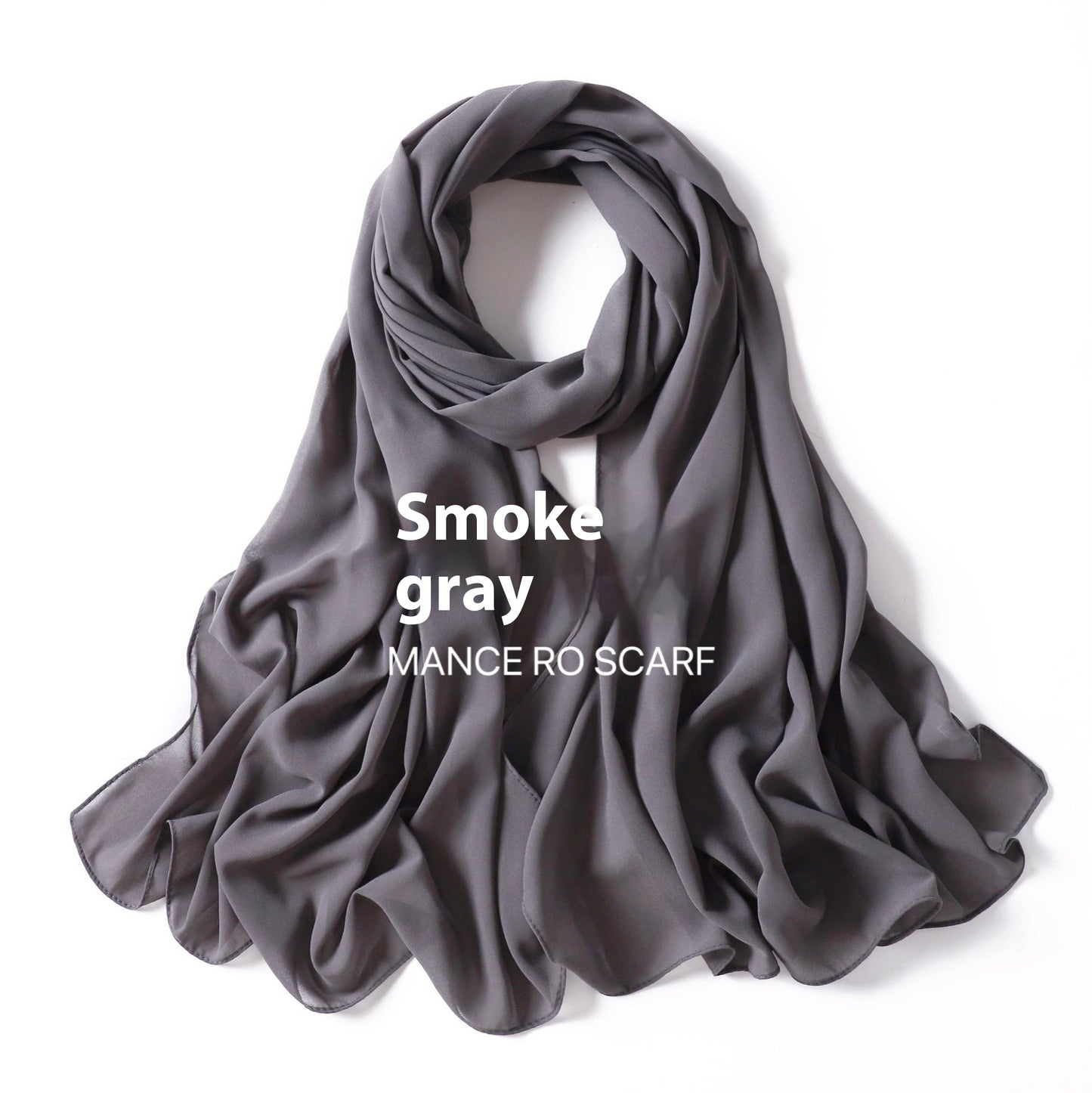 Reine Farbe Perle Chiffon Schal Kopftuch Schleier Chiffon Schal
