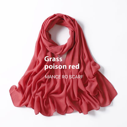 Reine Farbe Perle Chiffon Schal Kopftuch Schleier Chiffon Schal