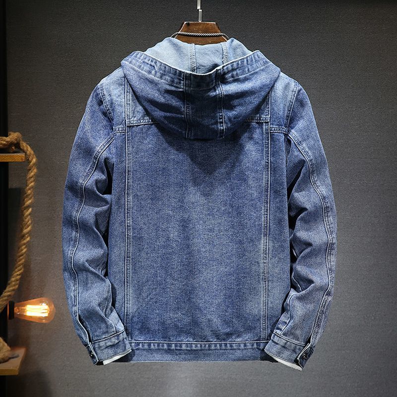 Trendige Jeansjacke mit Kapuze für Herren