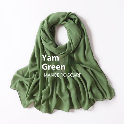 Reine Farbe Perle Chiffon Schal Kopftuch Schleier Chiffon Schal