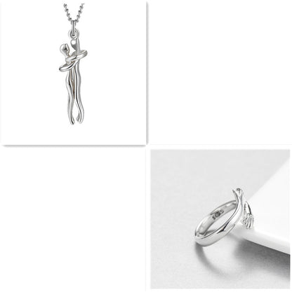 Liebe Umarmung Halskette Unisex Männer Frauen Paar Schmuck einfache Temperament Schlüsselbein Kette Valentinstag Liebhaber Geschenk 