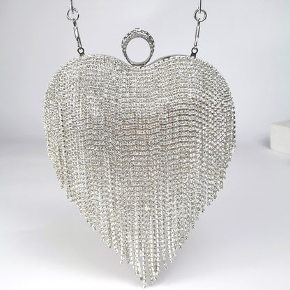 Damenhandtasche mit eingelegten Diamanten und Quasten