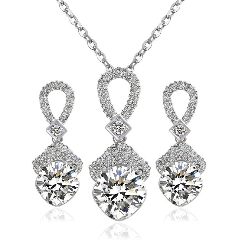 S010 Braut Halskette Ohrringe Set Osten Zubehör 2 Sätze Von Zirkon Braut Schmuck Halskette Set