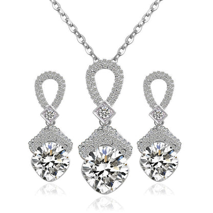 S010 Braut Halskette Ohrringe Set Osten Zubehör 2 Sätze Von Zirkon Braut Schmuck Halskette Set