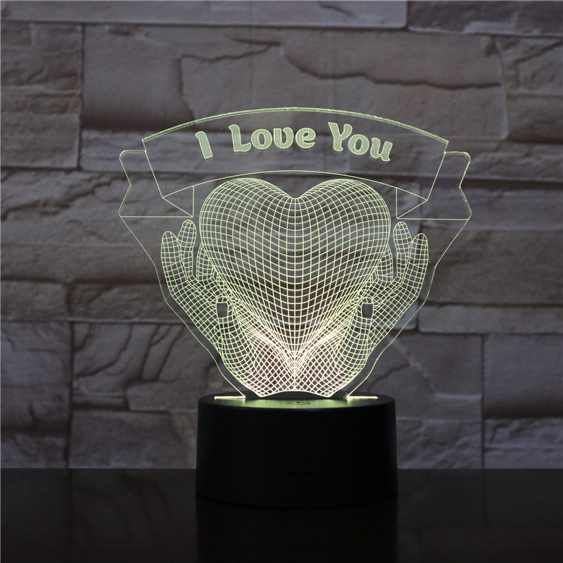Valentinstag Geschenk Hände halten Liebe 3D Nachtlicht