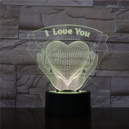 Valentinstag Geschenk Hände halten Liebe 3D Nachtlicht