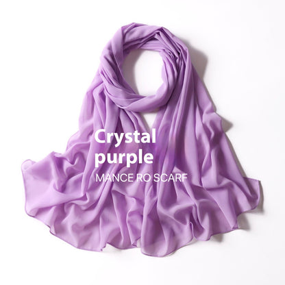 Reine Farbe Perle Chiffon Schal Kopftuch Schleier Chiffon Schal