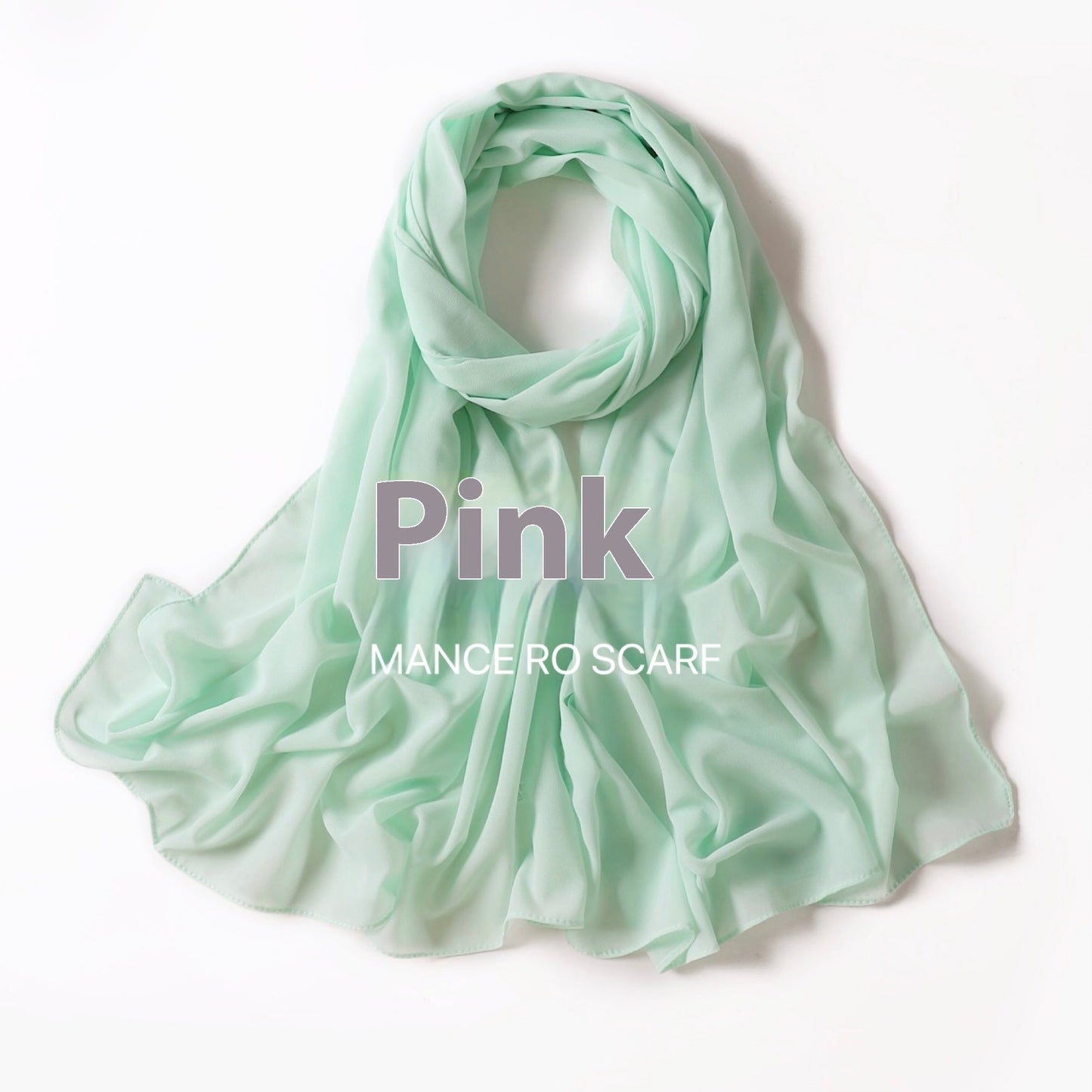 Reine Farbe Perle Chiffon Schal Kopftuch Schleier Chiffon Schal