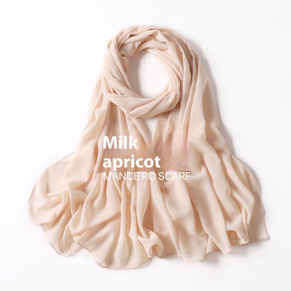Reine Farbe Perle Chiffon Schal Kopftuch Schleier Chiffon Schal