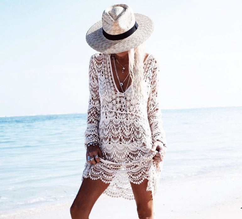 Damen Sexy Bikini Strand Cover-Up Bademode Shirt Tops Up Bademode Strand Sommerkleidung Mesh Strand Shirt Warm
