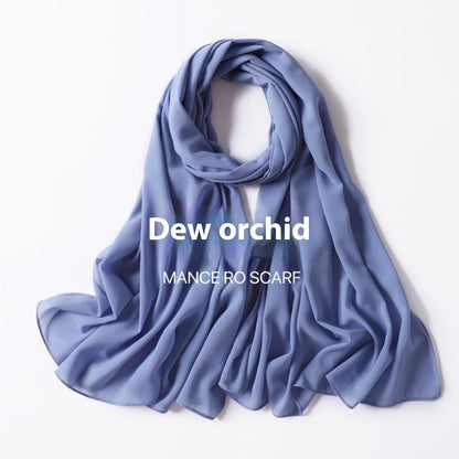 Reine Farbe Perle Chiffon Schal Kopftuch Schleier Chiffon Schal