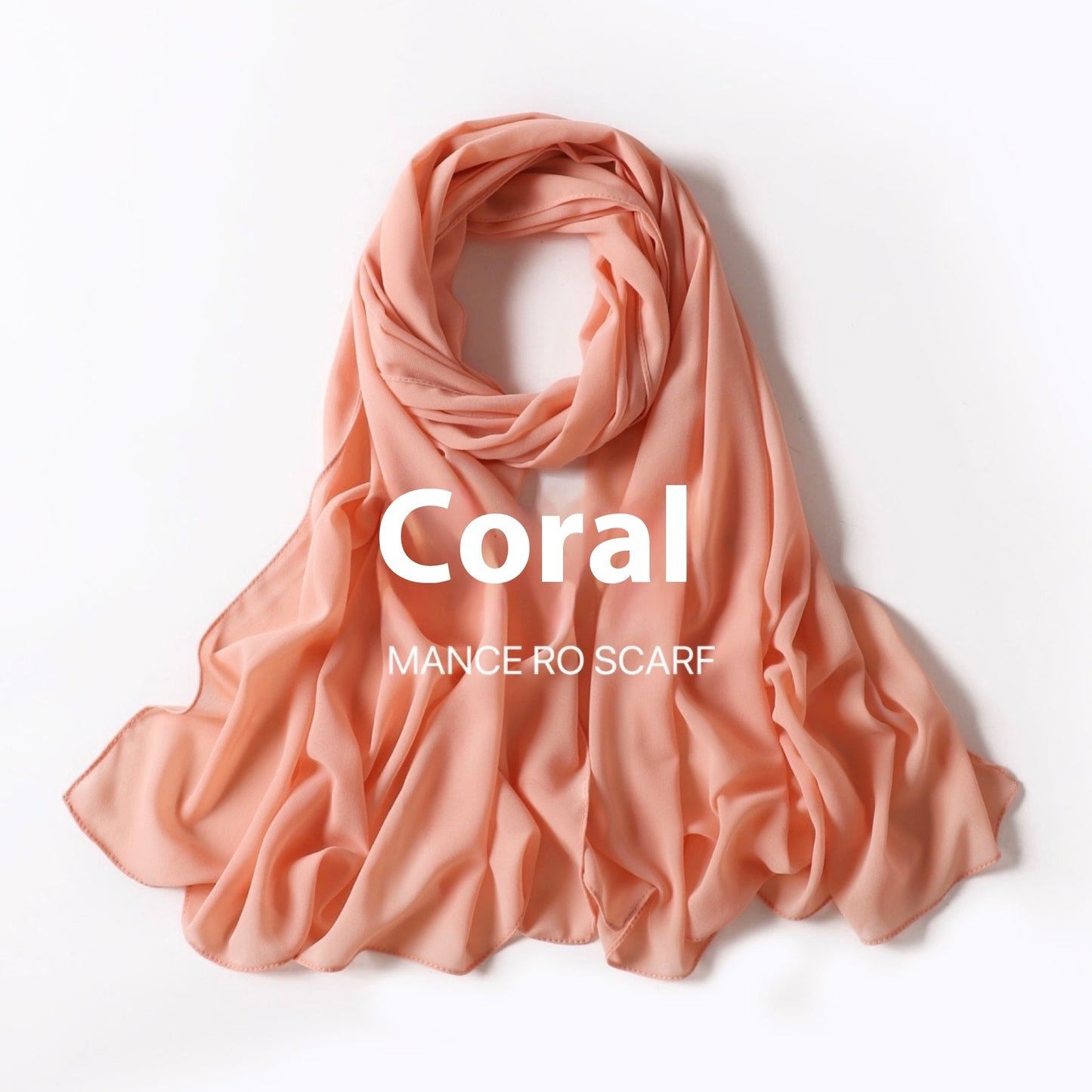 Reine Farbe Perle Chiffon Schal Kopftuch Schleier Chiffon Schal