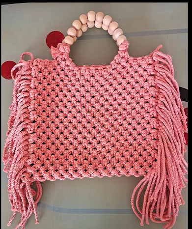 Gewebte Damen Umhängetasche Mini Tasche Handytasche Hängende Handgelenk Geldbörse Sommer
