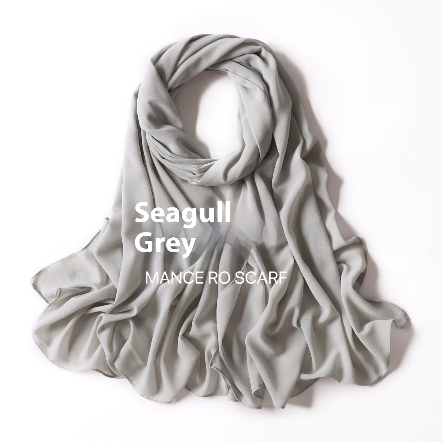 Reine Farbe Perle Chiffon Schal Kopftuch Schleier Chiffon Schal