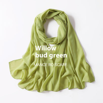 Reine Farbe Perle Chiffon Schal Kopftuch Schleier Chiffon Schal
