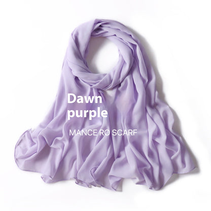 Reine Farbe Perle Chiffon Schal Kopftuch Schleier Chiffon Schal