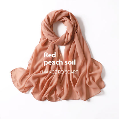 Reine Farbe Perle Chiffon Schal Kopftuch Schleier Chiffon Schal