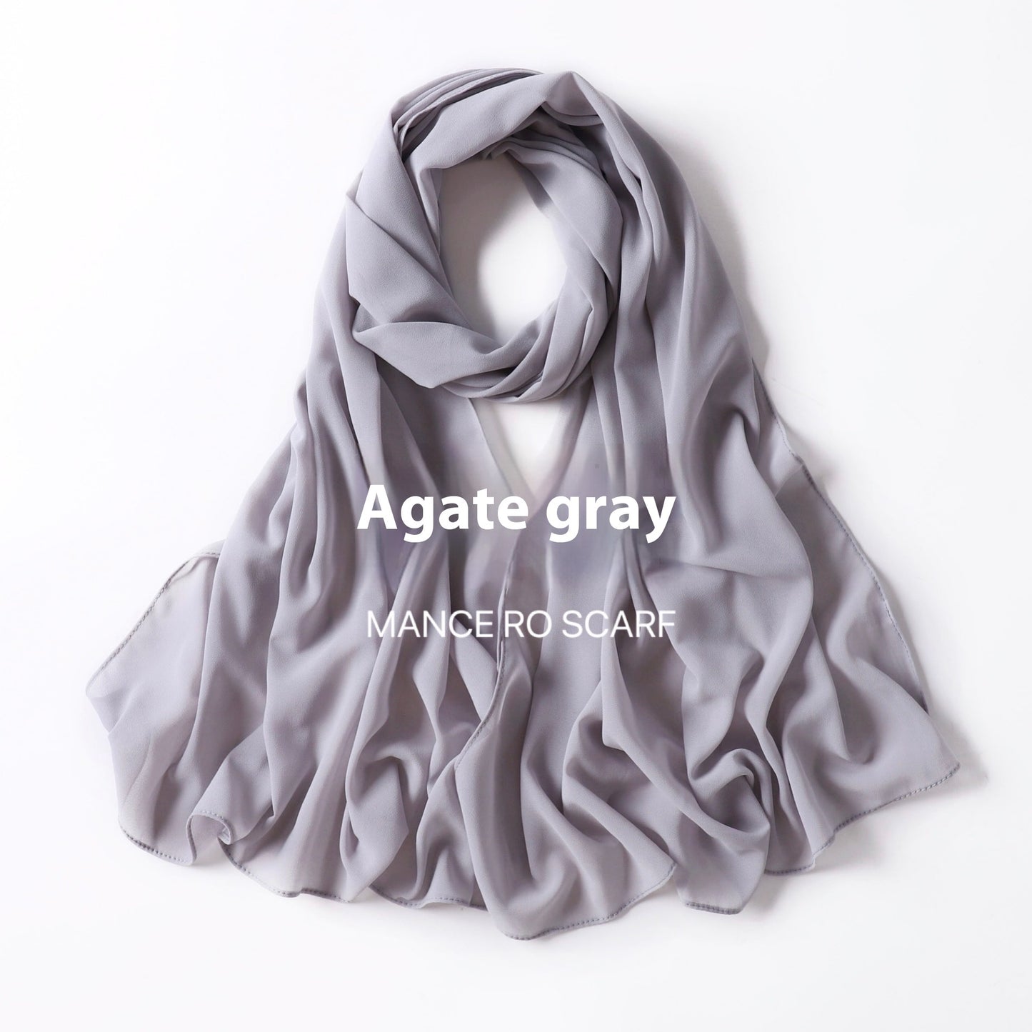 Reine Farbe Perle Chiffon Schal Kopftuch Schleier Chiffon Schal