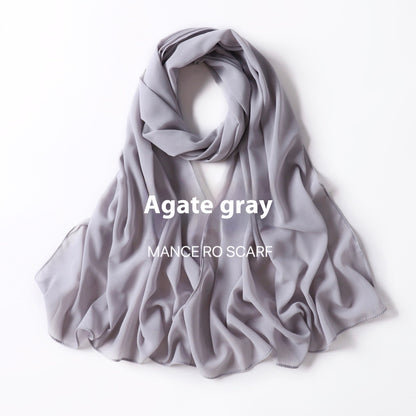 Reine Farbe Perle Chiffon Schal Kopftuch Schleier Chiffon Schal