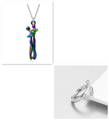 Liebe Umarmung Halskette Unisex Männer Frauen Paar Schmuck einfache Temperament Schlüsselbein Kette Valentinstag Liebhaber Geschenk 