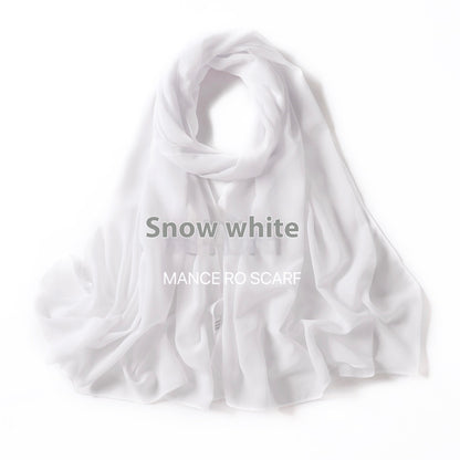 Reine Farbe Perle Chiffon Schal Kopftuch Schleier Chiffon Schal