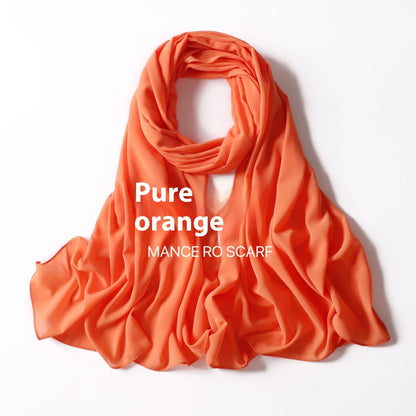 Reine Farbe Perle Chiffon Schal Kopftuch Schleier Chiffon Schal