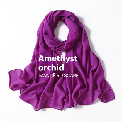 Reine Farbe Perle Chiffon Schal Kopftuch Schleier Chiffon Schal