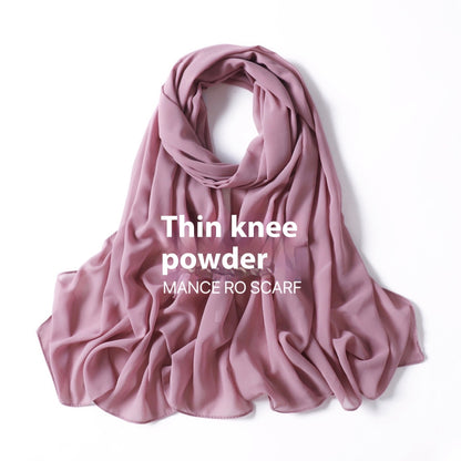 Reine Farbe Perle Chiffon Schal Kopftuch Schleier Chiffon Schal