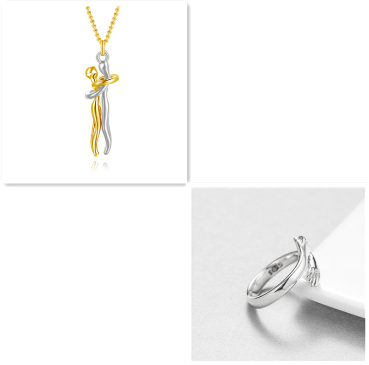 Liebe Umarmung Halskette Unisex Männer Frauen Paar Schmuck einfache Temperament Schlüsselbein Kette Valentinstag Liebhaber Geschenk 