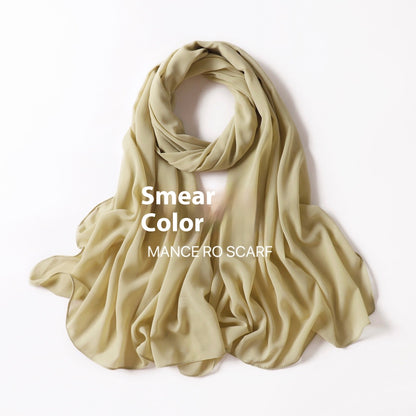 Reine Farbe Perle Chiffon Schal Kopftuch Schleier Chiffon Schal