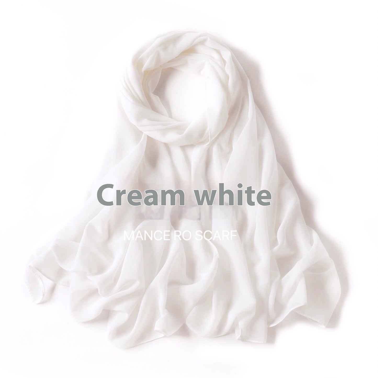 Reine Farbe Perle Chiffon Schal Kopftuch Schleier Chiffon Schal
