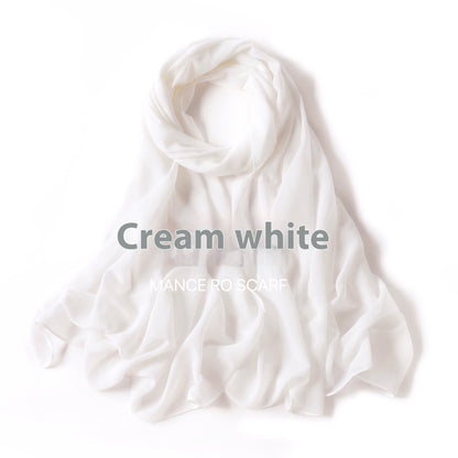 Reine Farbe Perle Chiffon Schal Kopftuch Schleier Chiffon Schal