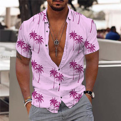 Sommer-Strandhemd im Hawaii-Stil mit Aufdruck