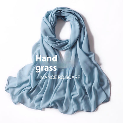 Reine Farbe Perle Chiffon Schal Kopftuch Schleier Chiffon Schal