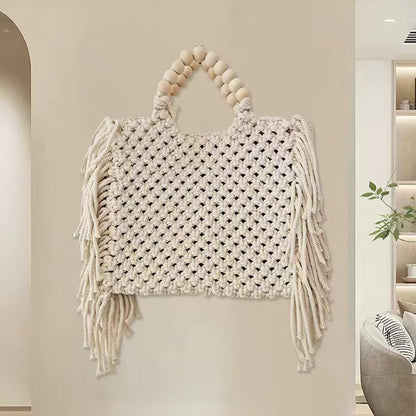 Gewebte Damen Umhängetasche Mini Tasche Handytasche Hängende Handgelenk Geldbörse Sommer