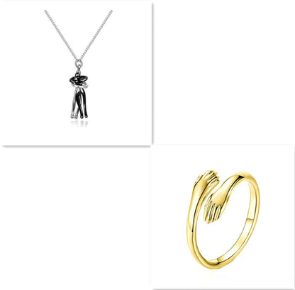 Liebe Umarmung Halskette Unisex Männer Frauen Paar Schmuck einfache Temperament Schlüsselbein Kette Valentinstag Liebhaber Geschenk 