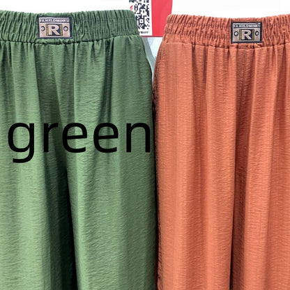 Rettich-Polyesterhose aus Seide und Baumwolle, Mama-Hose, elastischer Bund mit Tasche