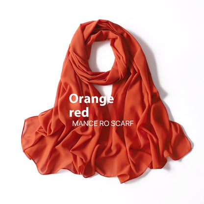 Reine Farbe Perle Chiffon Schal Kopftuch Schleier Chiffon Schal