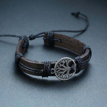 4 Teile/satz Geflochtene Wrap Leder Armbänder für Männer Vintage Tribal Armbänder