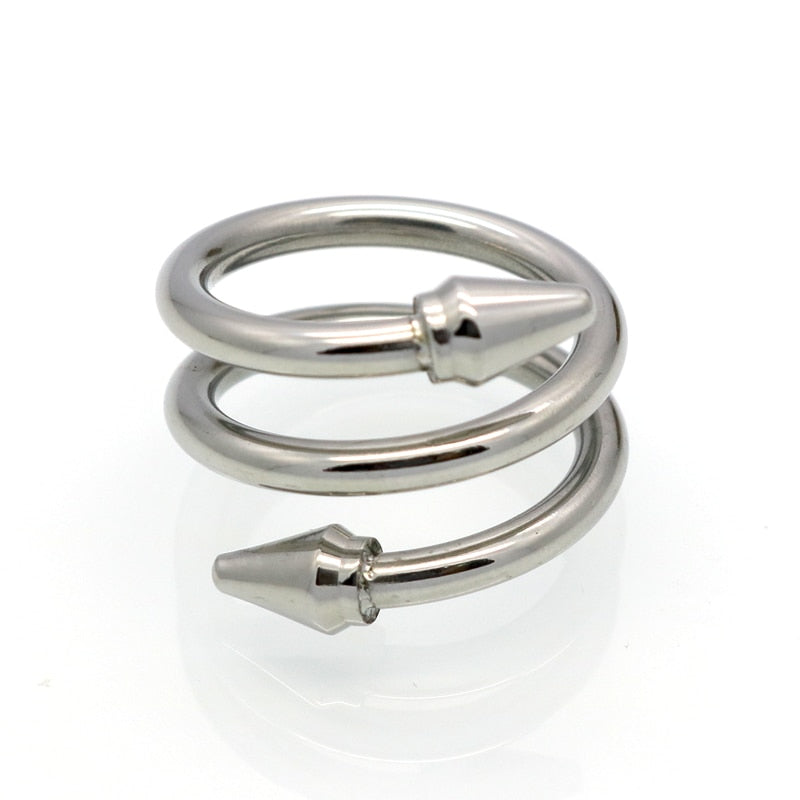 3 Reihen geschichtete Ringe Titan Stahl konische Pfeile Frauen Ring Schmuck