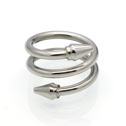 3 Reihen geschichtete Ringe Titan Stahl konische Pfeile Frauen Ring Schmuck