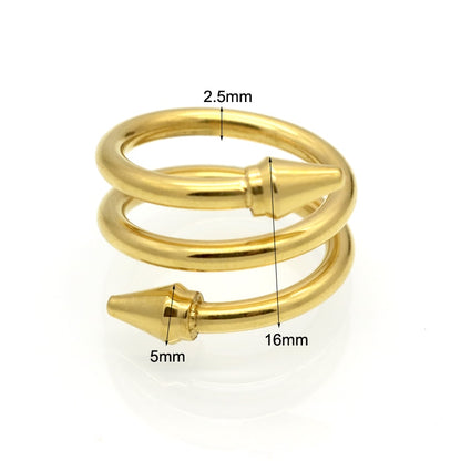 3 Reihen geschichtete Ringe Titan Stahl konische Pfeile Frauen Ring Schmuck