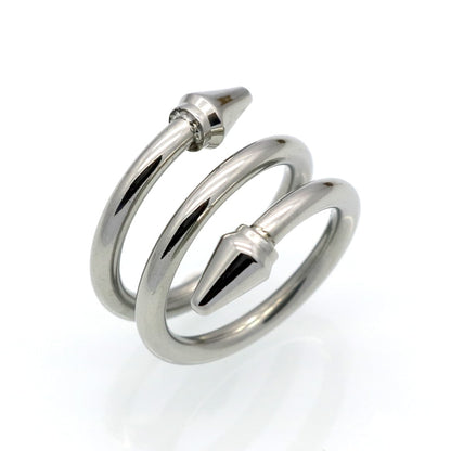 3 Reihen geschichtete Ringe Titan Stahl konische Pfeile Frauen Ring Schmuck