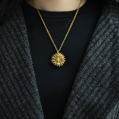 Du bist mein Sonnenschein, offene Medaillon-Halskette, Boho-Schmuck