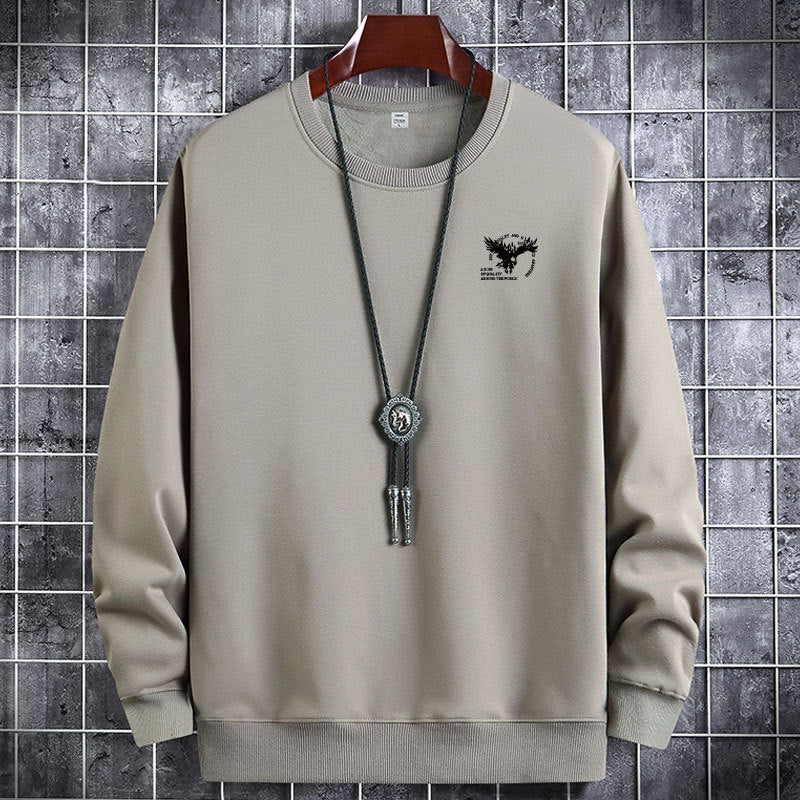 Herren Rundhalspullover Freizeitpullover Langarm Thermooberteil