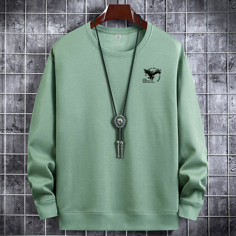 Herren Rundhalspullover Freizeitpullover Langarm Thermooberteil